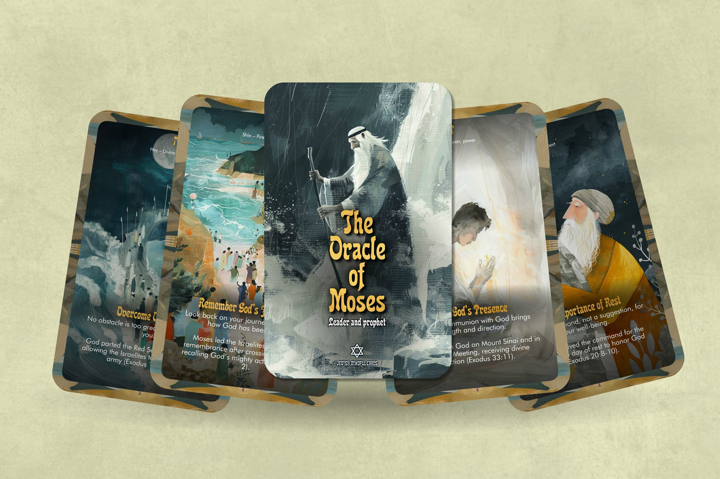 The Oracle of Moses - Leader and prophet - Oracle cards - Divination tools - Kabbalah Letters - Jewish Mindful Cards