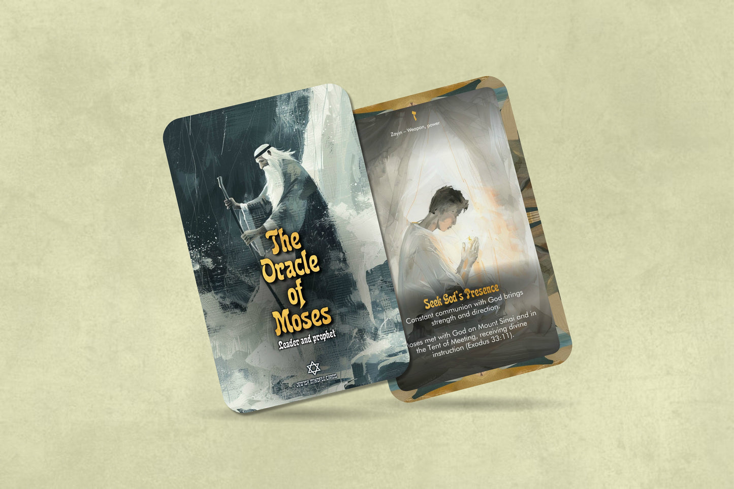 The Oracle of Moses - Leader and prophet - Oracle cards - Divination tools - Kabbalah Letters - Jewish Mindful Cards
