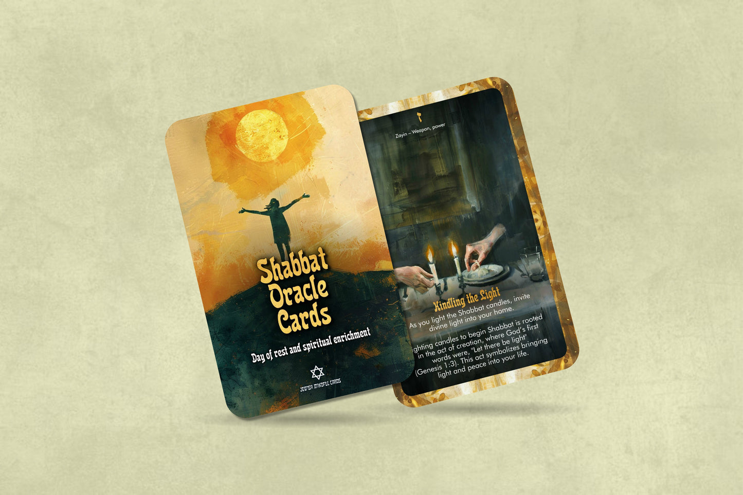 Shabbat Oracle Cards – Day of Rest and Spiritual Enrichment - Oracle - Divination tools - Kabbalah Letters
