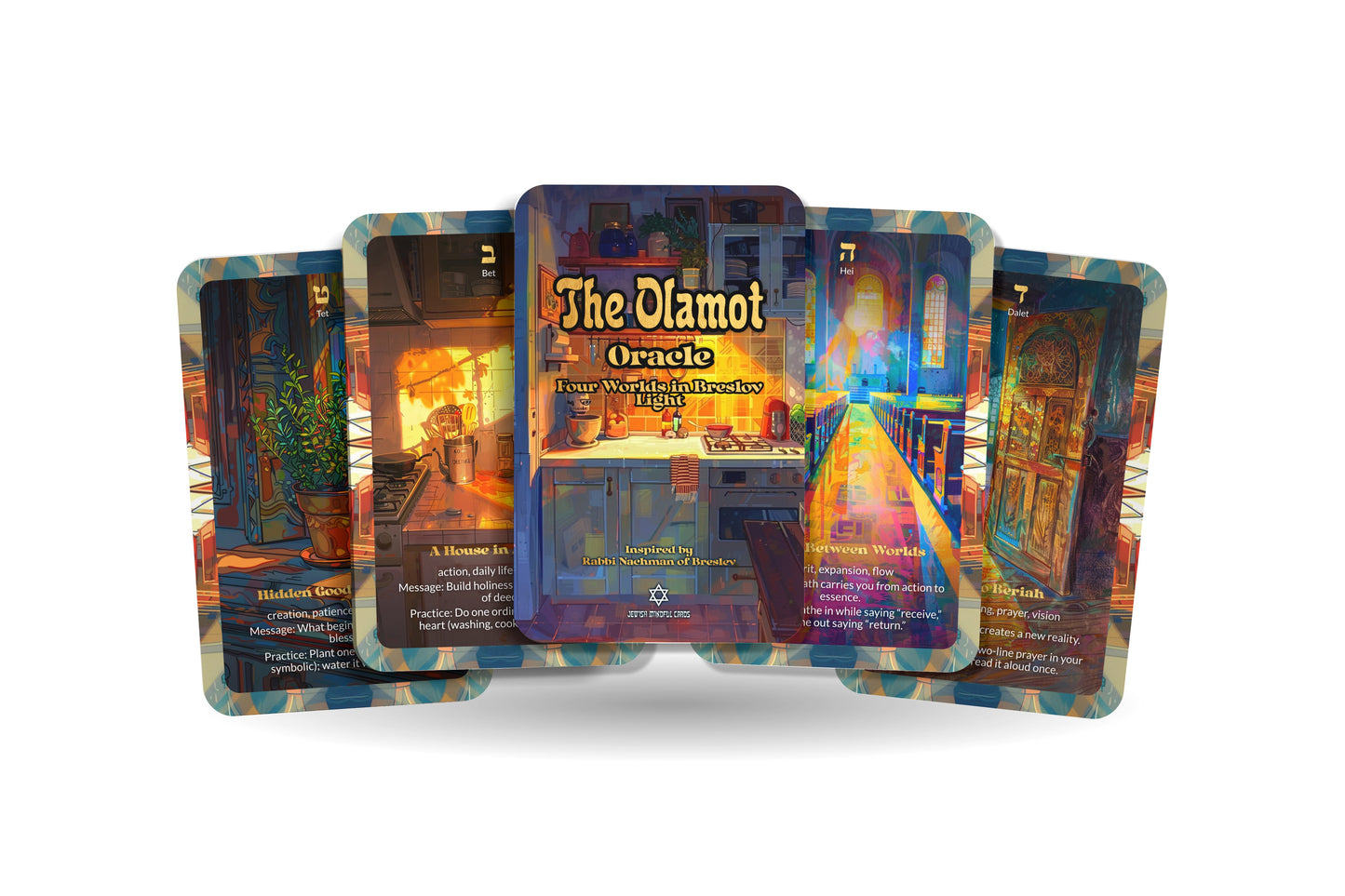The Olamot Deck – Four Worlds in Breslov Light – 22 Oracle Cards – Ascent Through Creation