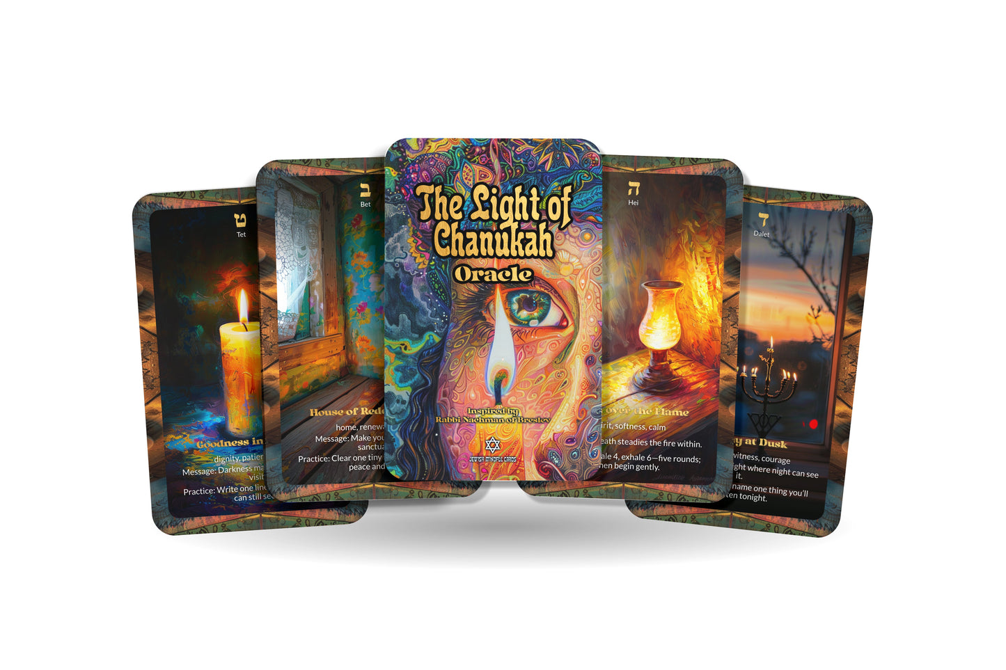 The Light of Chanukah Oracle – 22 Oracle Cards – Eight Flames of Hope