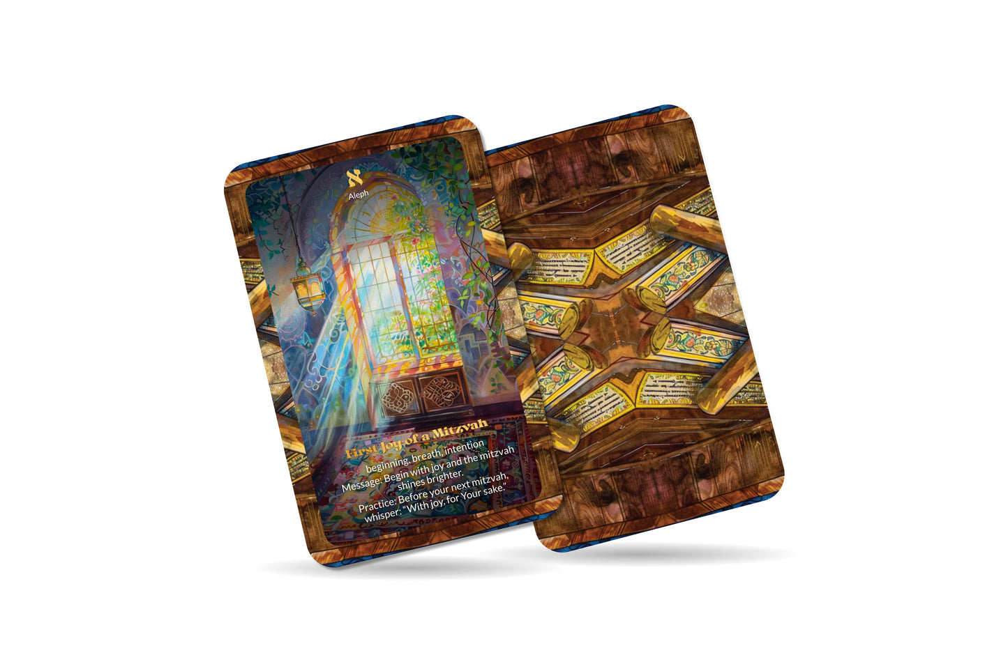 Simcha Shel Mitzvah Oracle – Joy of the Commandments – 22 Oracle Cards – Serve With Happiness