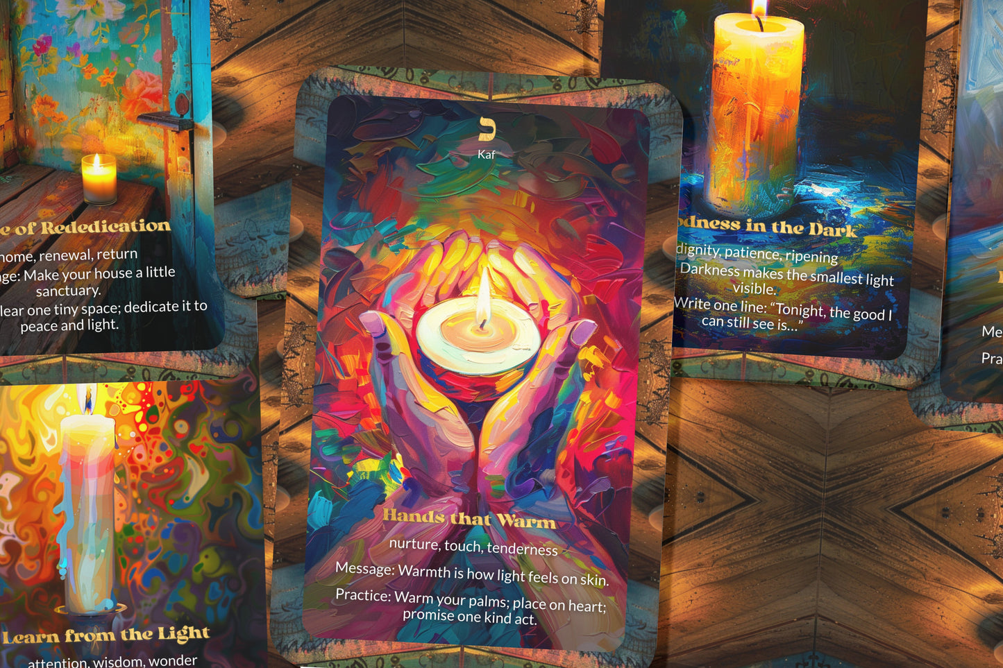 The Light of Chanukah Oracle – 22 Oracle Cards – Eight Flames of Hope