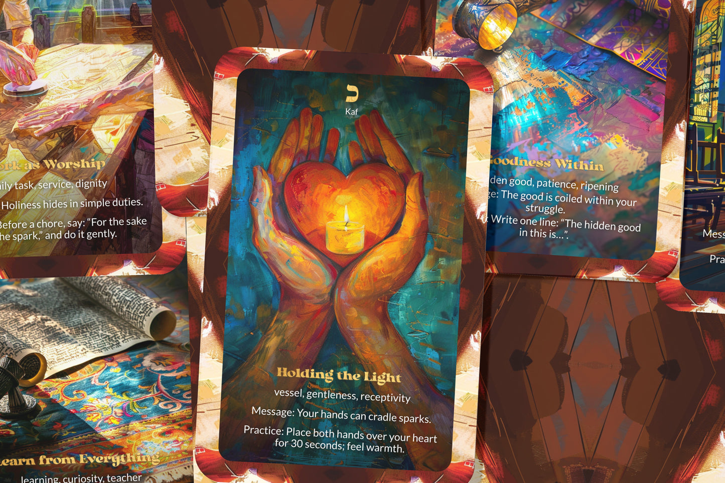 Sparks of Holiness Oracle – Gather Light from Every Place – 22 Oracle Cards – Elevate the Everyday