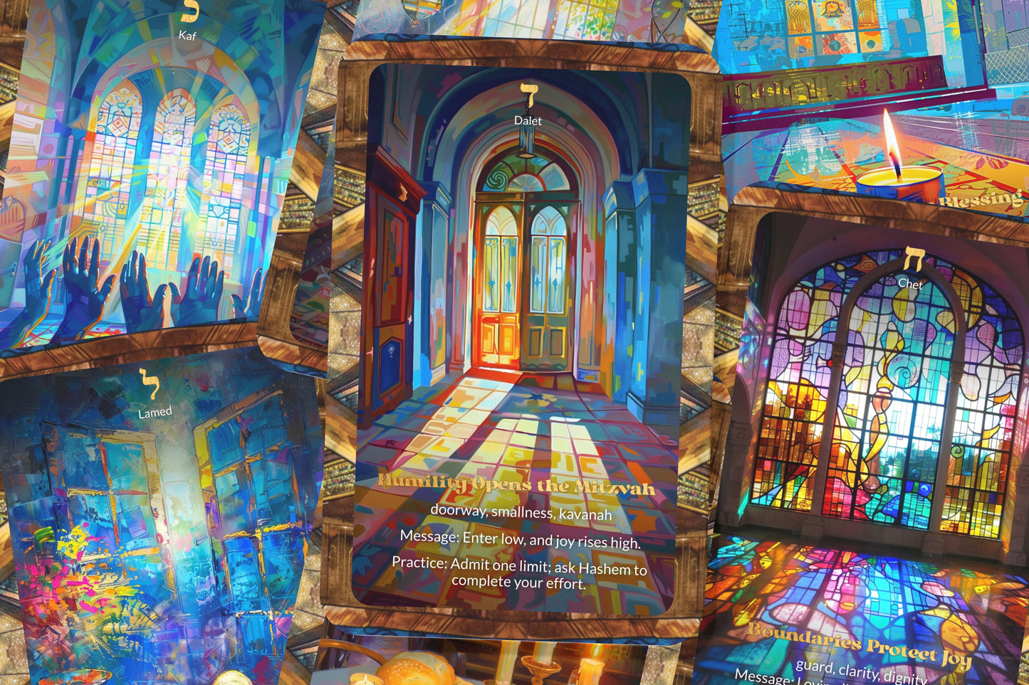 Simcha Shel Mitzvah Oracle – Joy of the Commandments – 22 Oracle Cards – Serve With Happiness