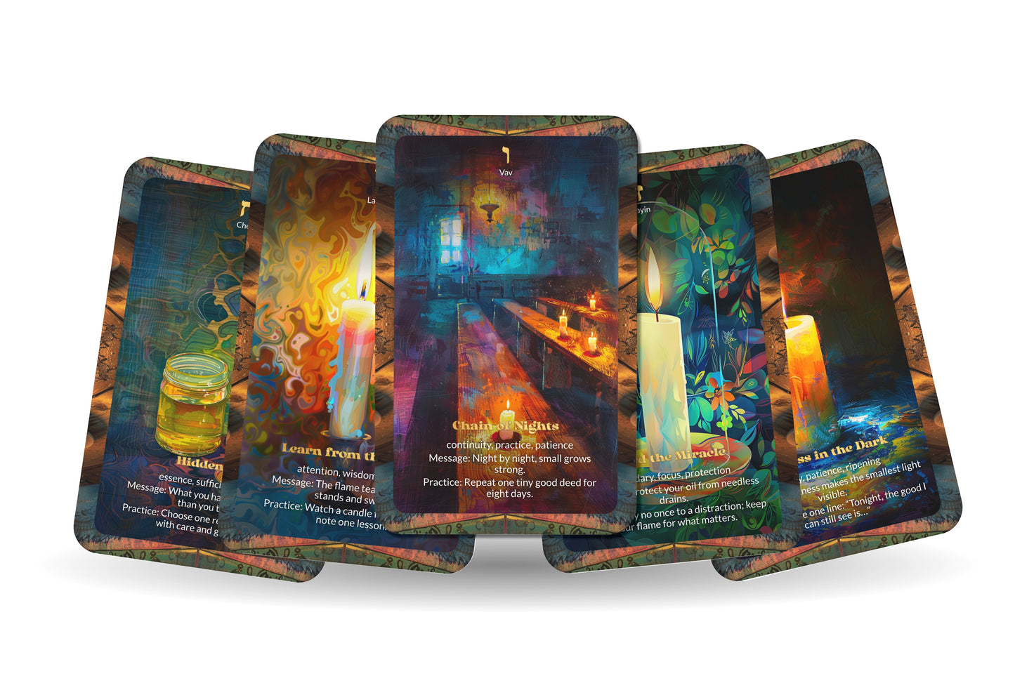 The Light of Chanukah Oracle – 22 Oracle Cards – Eight Flames of Hope