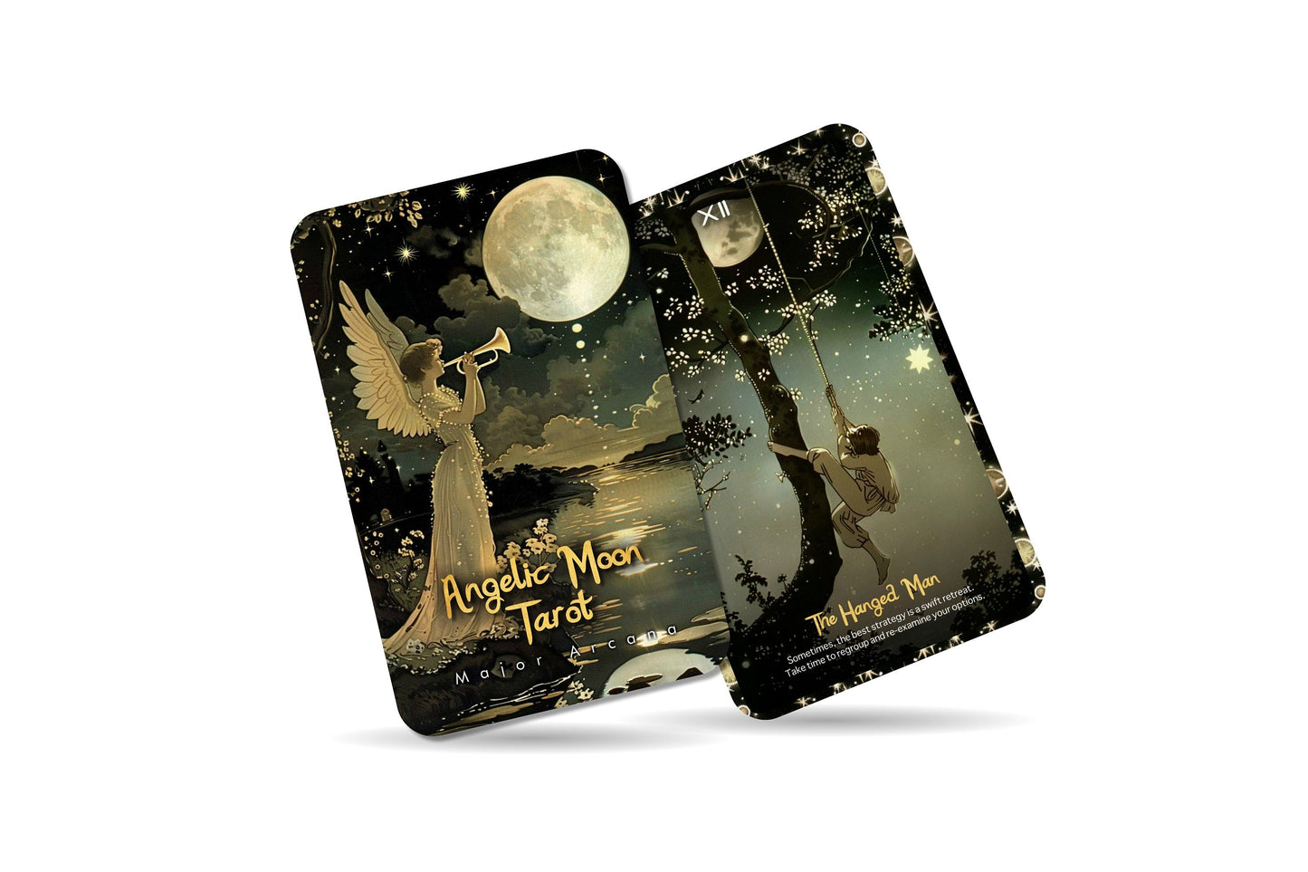 Angelic Moon Tarot - 22 Major Arcana - Opens the door to intuitive understanding and Spiritual Growth - Divination tool - Major Arcana Cards
