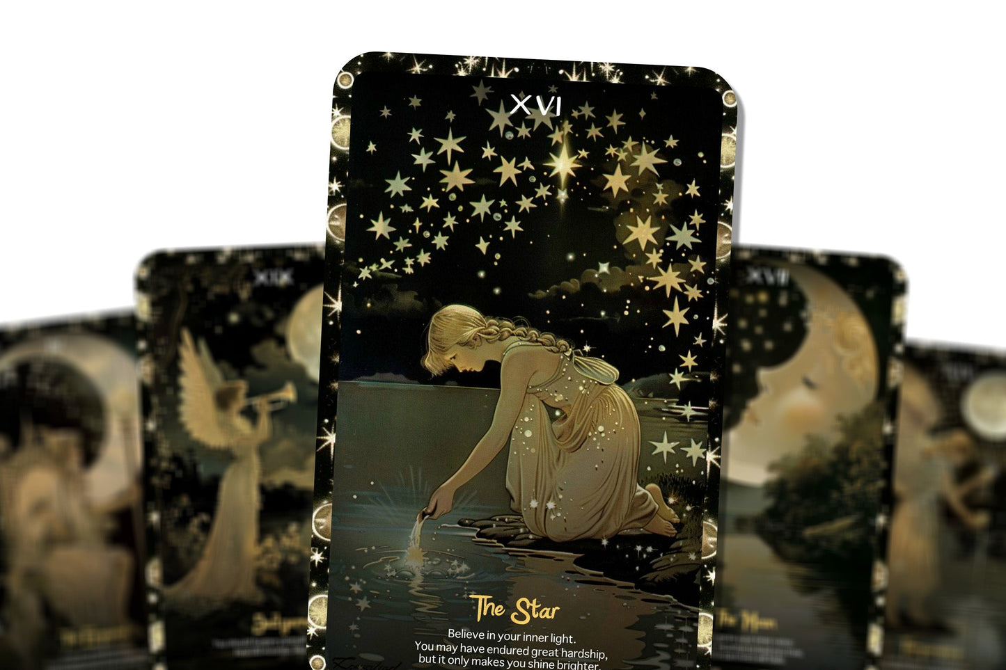 Angelic Moon Tarot - 22 Major Arcana - Opens the door to intuitive understanding and Spiritual Growth - Divination tool - Major Arcana Cards