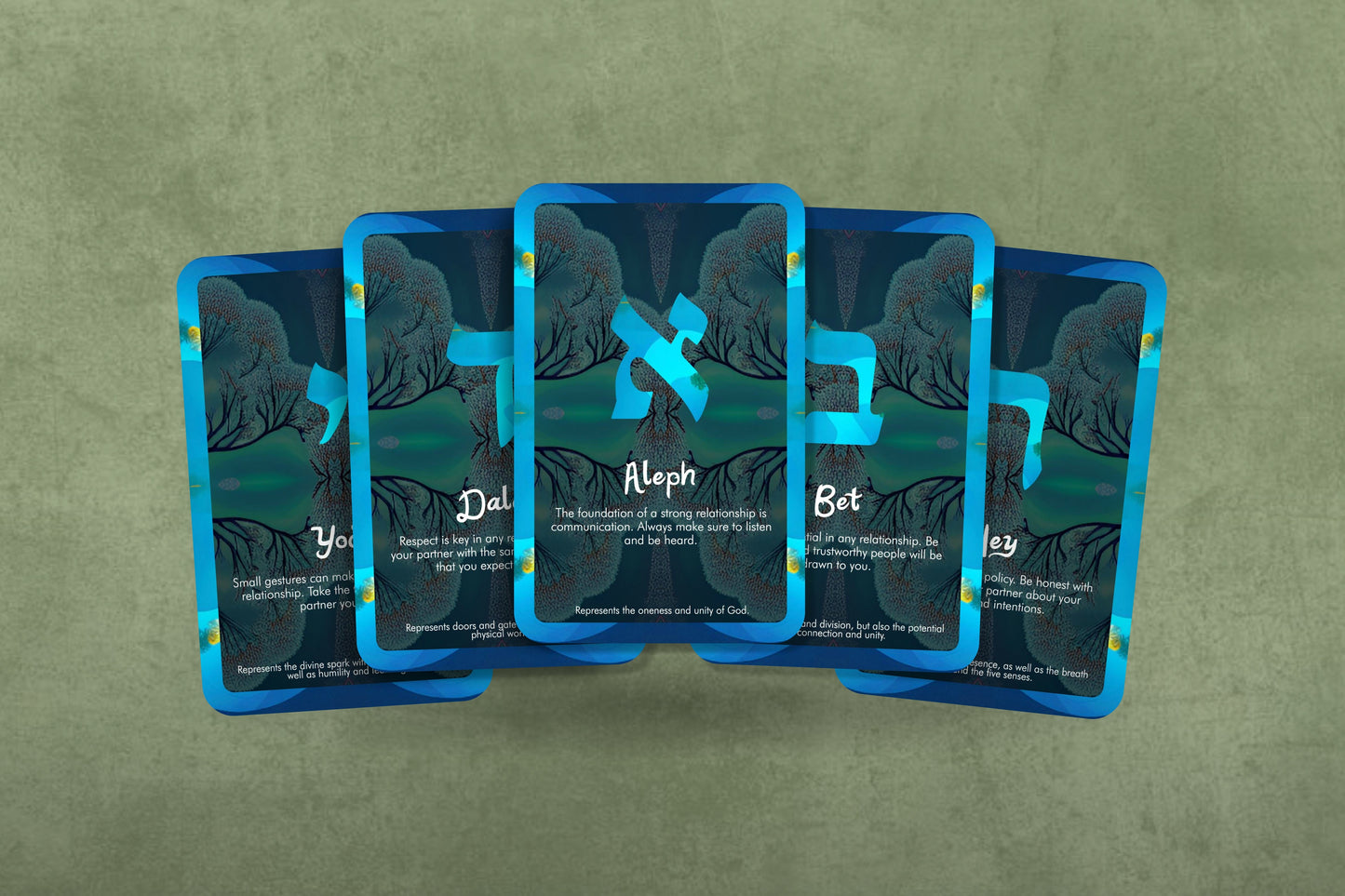 Alphabet Cards of Relationship Wisdom - Hebrew Letters of Wisdom