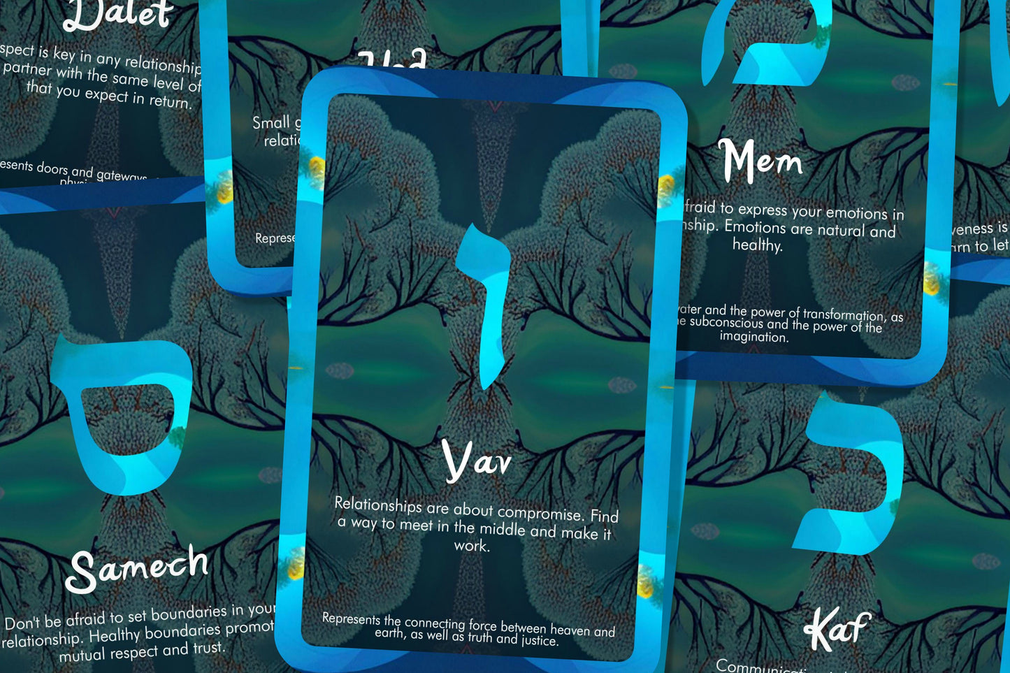 Alphabet Cards of Relationship Wisdom - Hebrew Letters of Wisdom